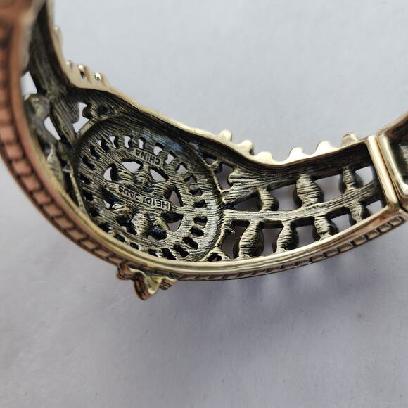 Heidi Daus Bracelet Hinge Gold Bronze Kaleidoscope French Twist Green Purple New - Picture 7 of 9